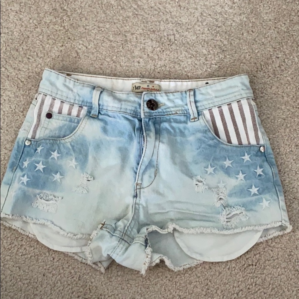 High waisted denim shorts